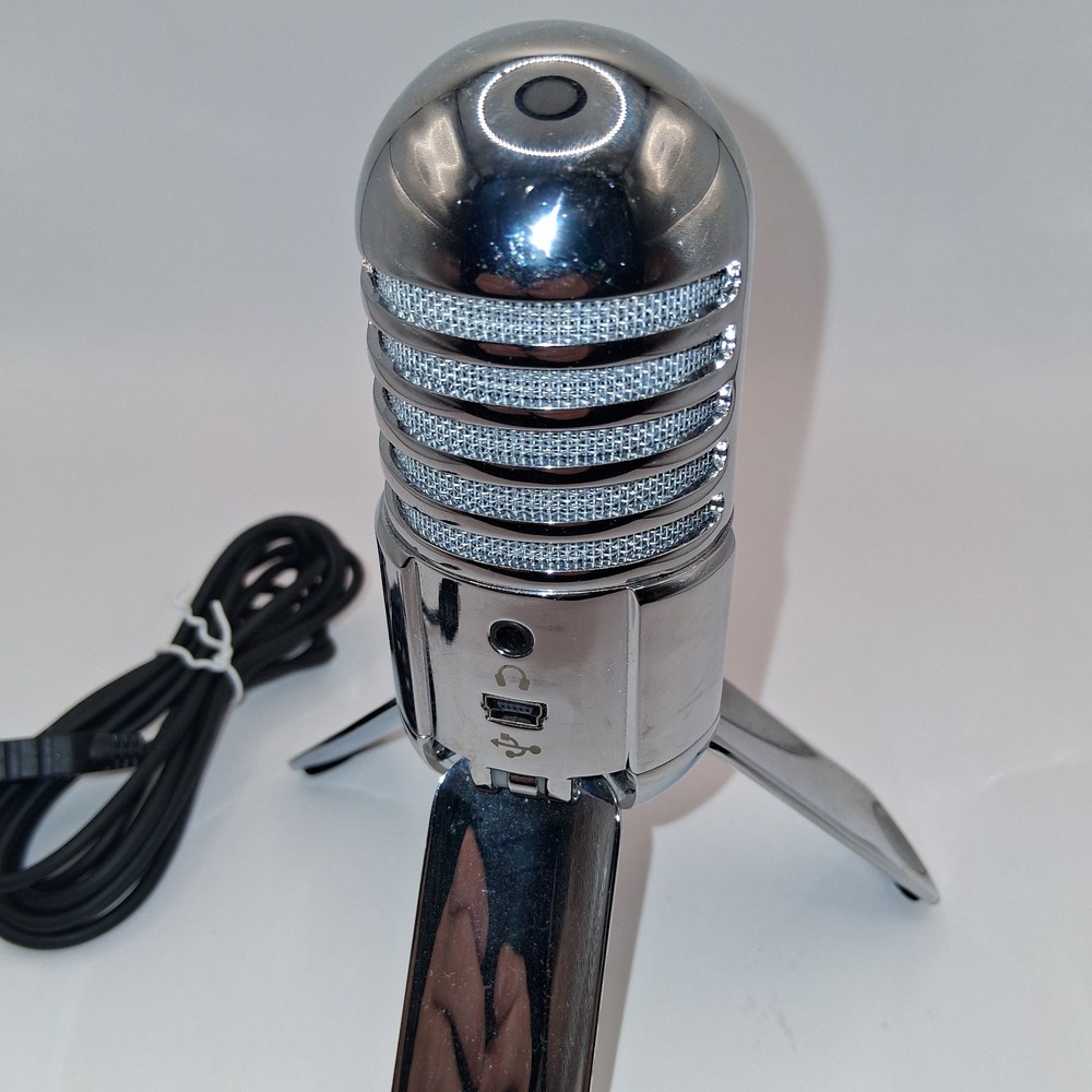 Samson Chrome Meteor Condenser Wired USB Microphone Works - Picture 2 of 2